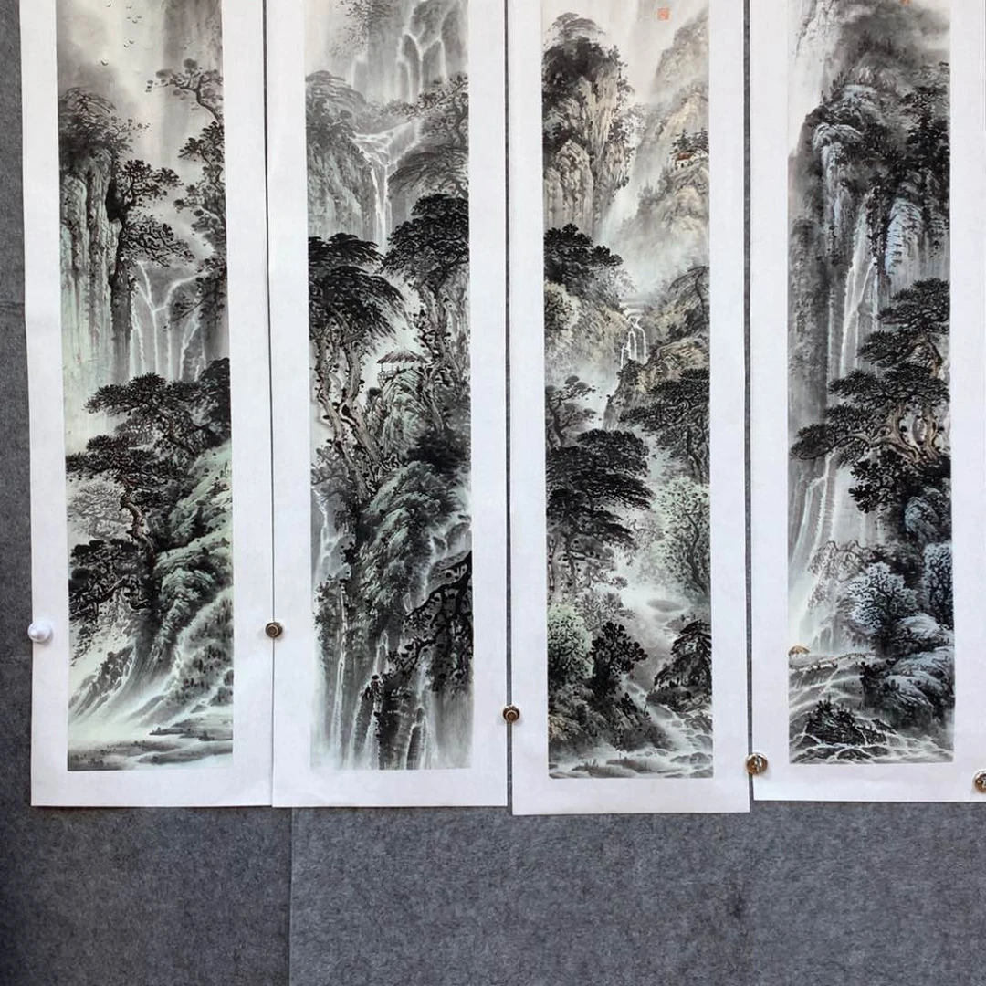 巴***音国画山水作品写意