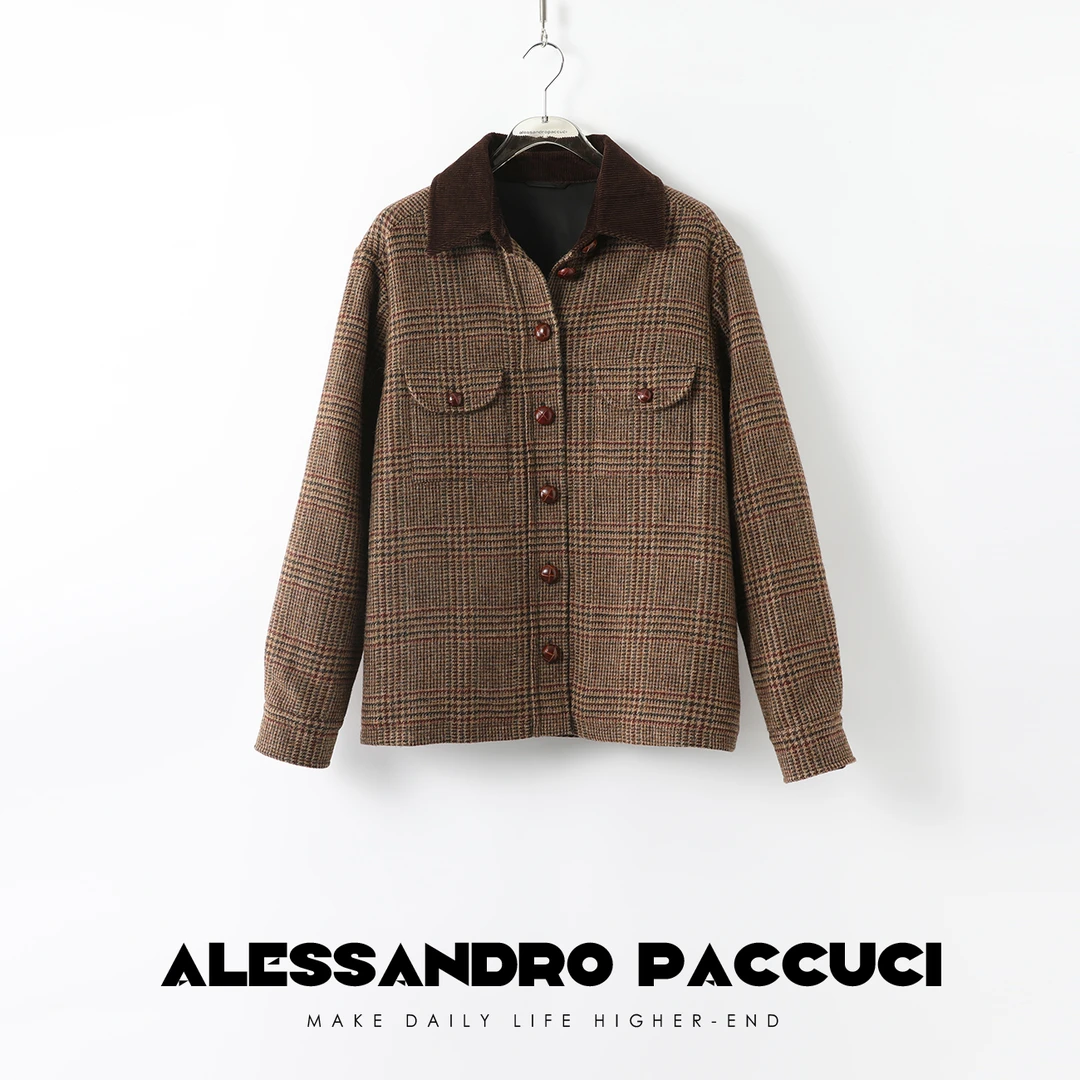 AP洛哥25781X【黑标系列】 MO*N羊毛 经典英伦格纹粗花呢