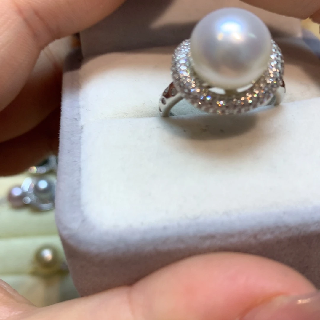 海水珍珠戒指银S925镶嵌
