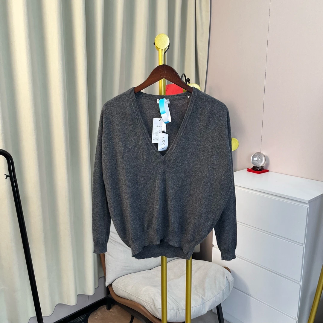 99新 Brunello Cucinelli/布鲁内洛·库奇内利 灰色羊绒开衫xs码