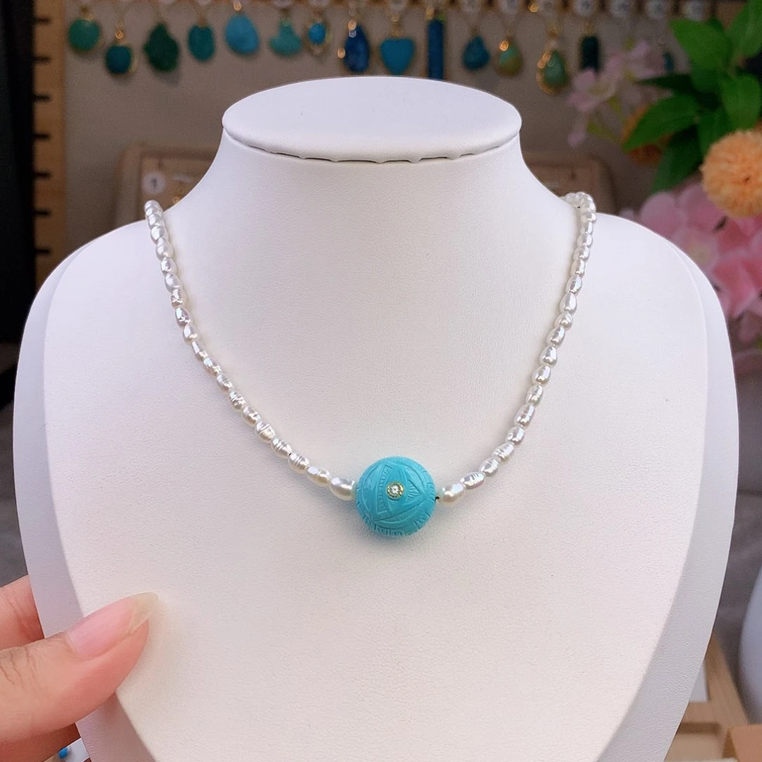 绿松石未镶嵌颈饰