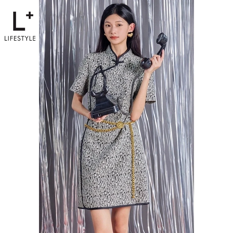 【丽姐甄选】lifestyle 新中式收腰A字连衣裙 L3342137-B