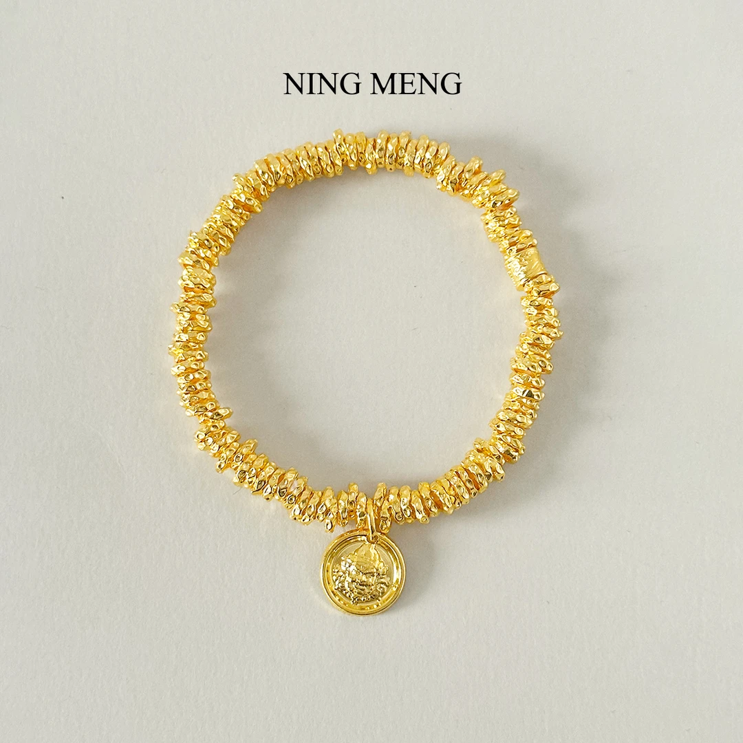 柠檬好萌 足银手链 足银999.9新版黄财神盘缠吉言手串