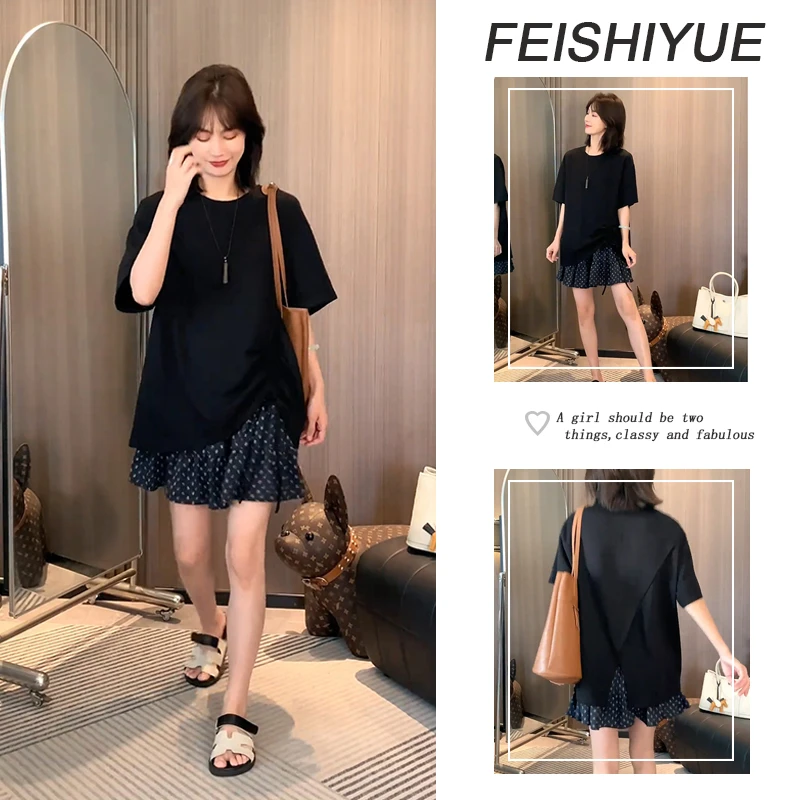 夏季穿搭一整套女2025新款宽松时尚短袖上衣百搭休闲短裙两件套