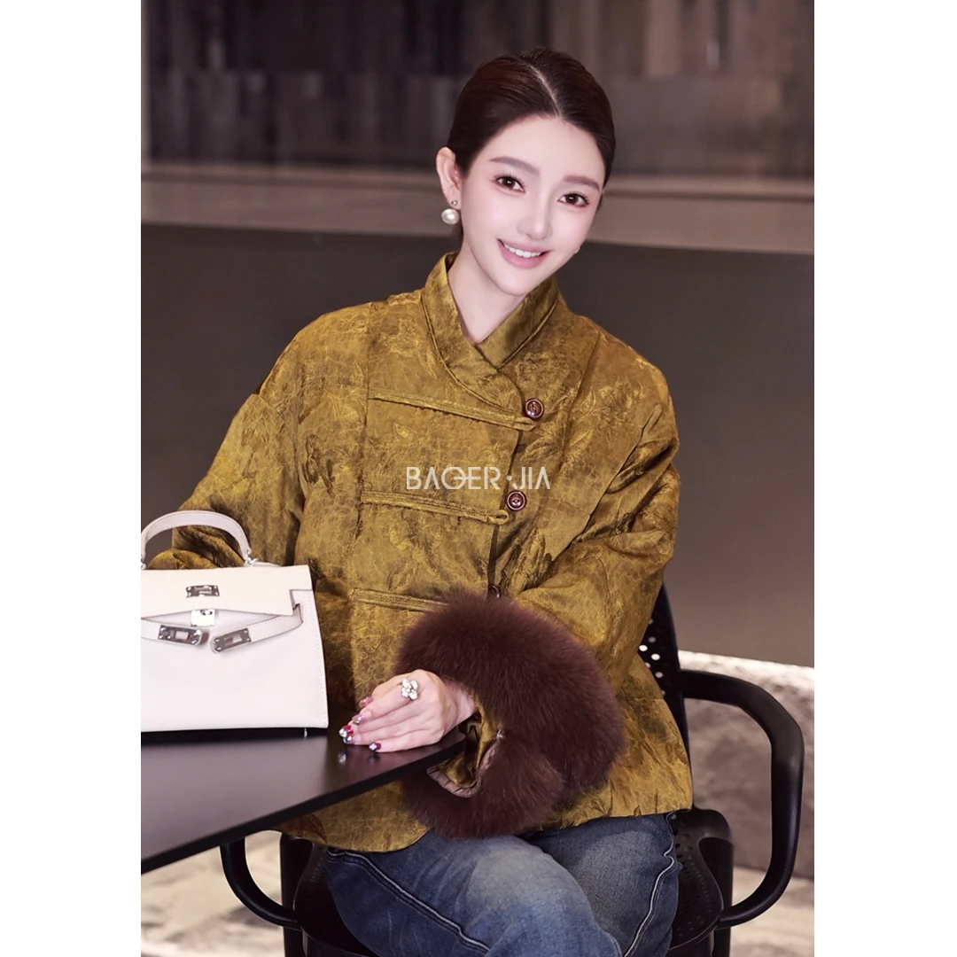 39-【顺风顺水】宝儿家含幂BH28225309XQ进口芬兰狐狸毛90白鹅绒服