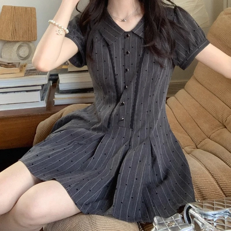 “矜贵千金"夏季新款纯欲辣妹通勤学院风女夏减龄潮流连衣裙CQ306