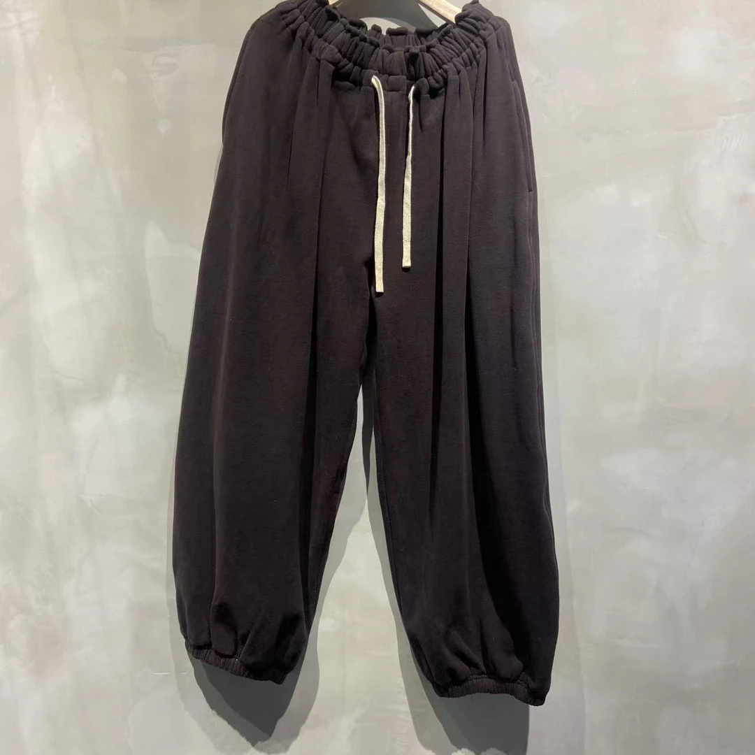 韩国冬季加绒卫裤