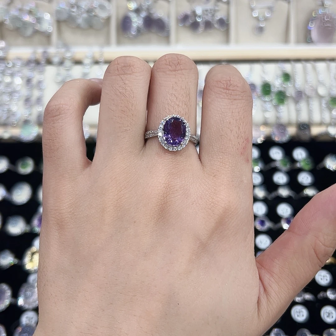 戒指紫晶银S925镶嵌