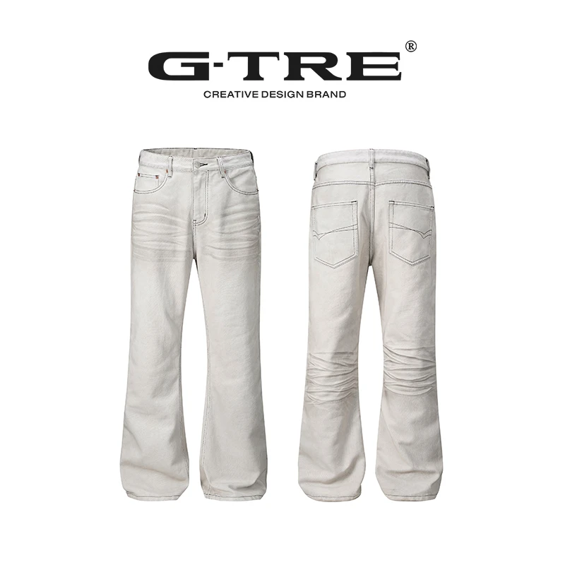 G-TRE 25SS‘“龙爪猫须”脏染Vintage2021M宽松微喇牛仔裤