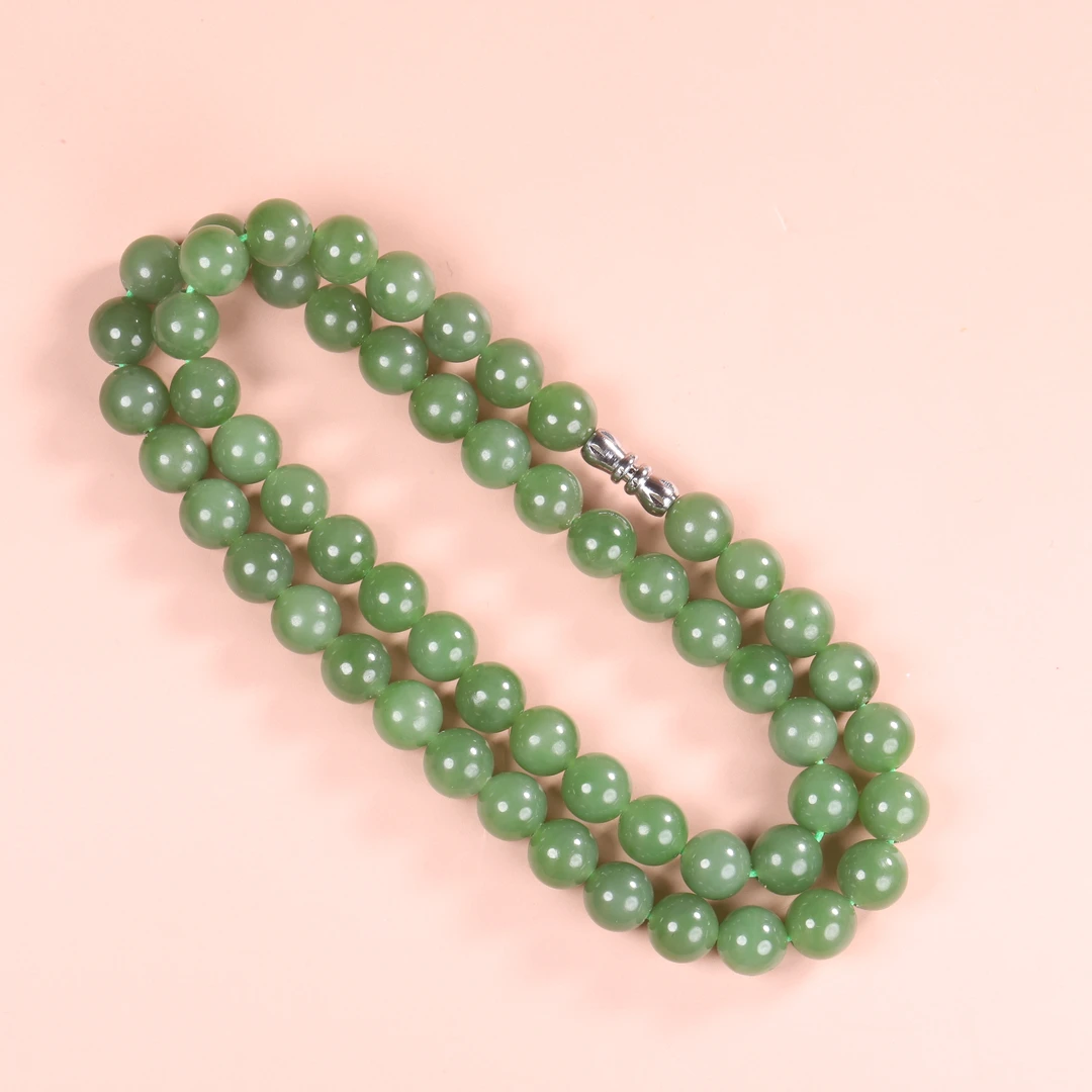 【小娟珠宝】f038 俄罗斯碧玉8mm圆珠妈妈链  0991