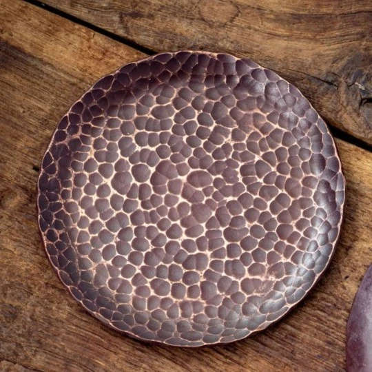 蜂鸟工坊手工艺品隔热锤纹铜杯垫杯托铜干泡茶具茶道WCXBT0097