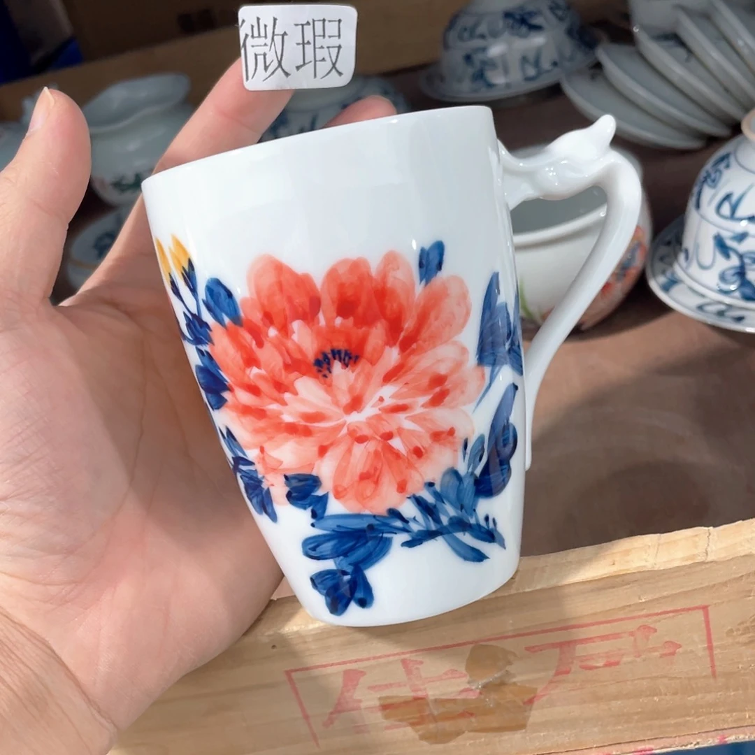 釉下手绘茶具微瑕