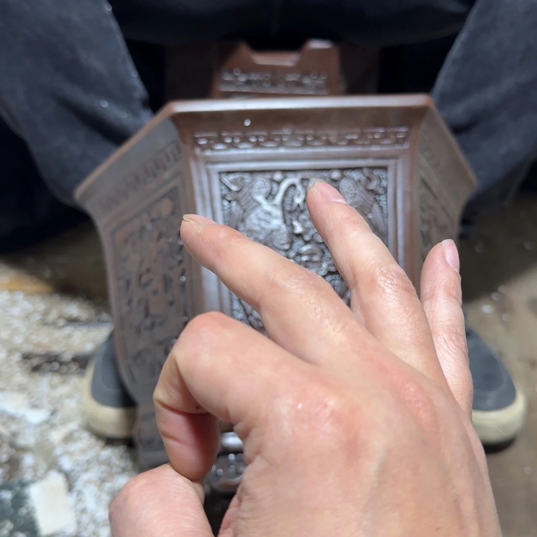 紫砂花盆口径27 23高度21