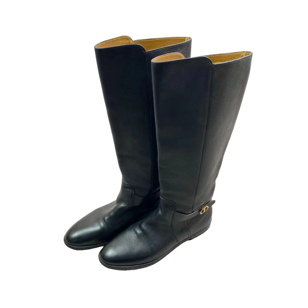 95新 DIOR/迪奥  Empreinte系列 黑色骑士靴 36码 95新