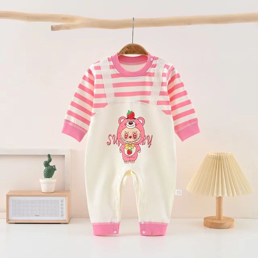 假两件春秋外穿男童连体衣连体衣新生儿宝宝哈衣爬服长袖