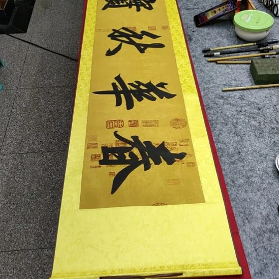 书法张老师现场手写书法