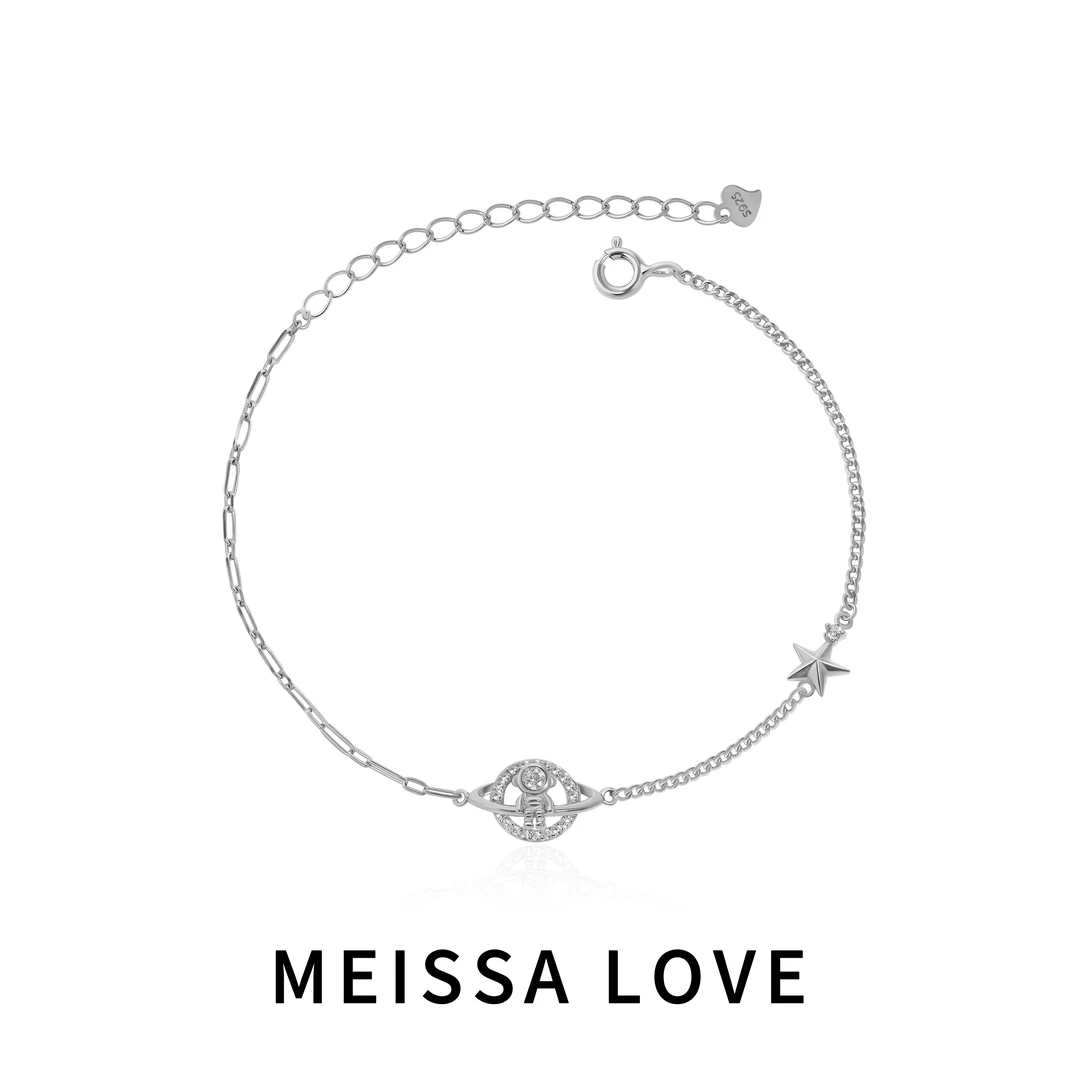 925银合成锆石手链 宇链星程手链  太空宇航员星球精致饰品送礼物