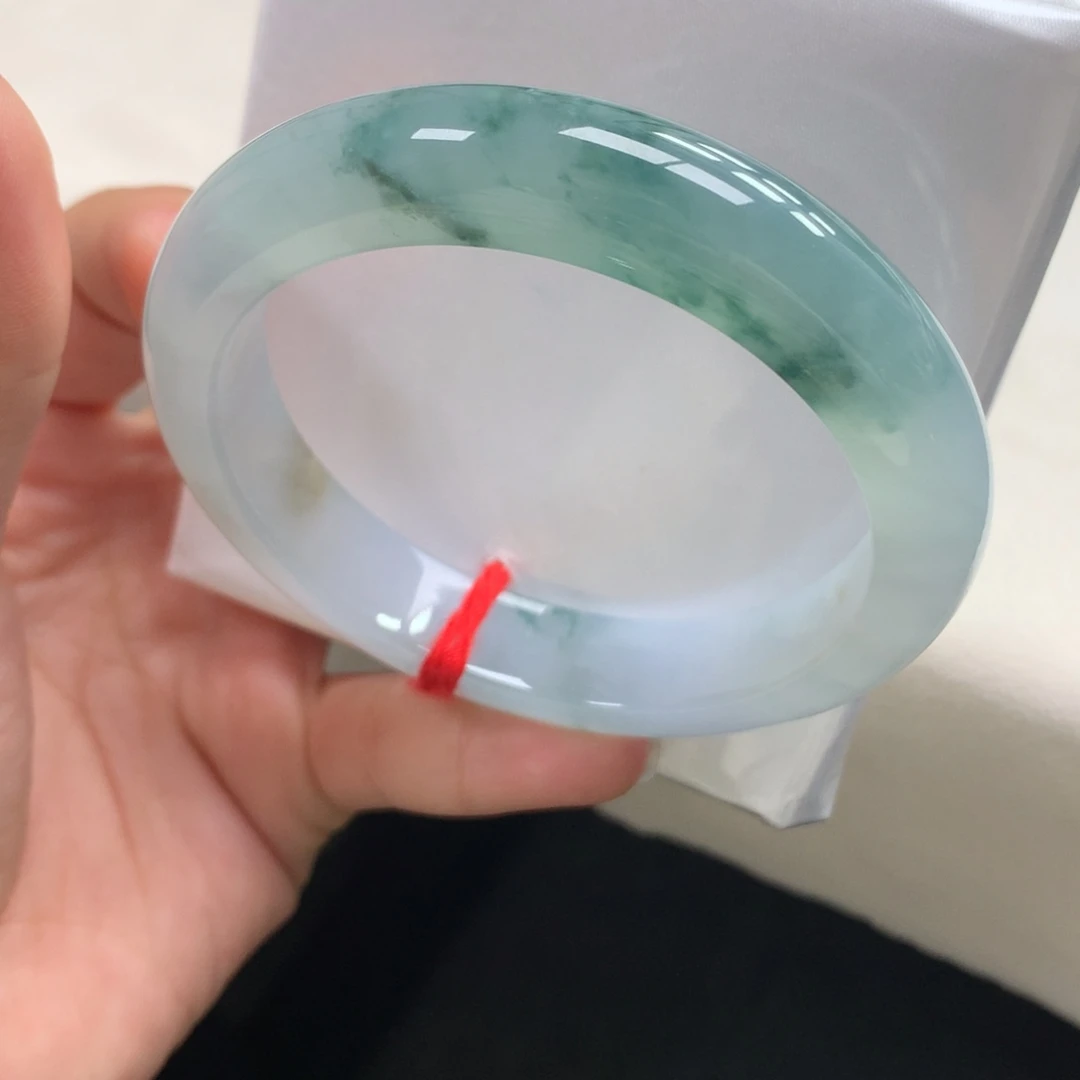 翡翠未镶嵌手镯40号56.8正泥鳅背种老肉细兰花翠