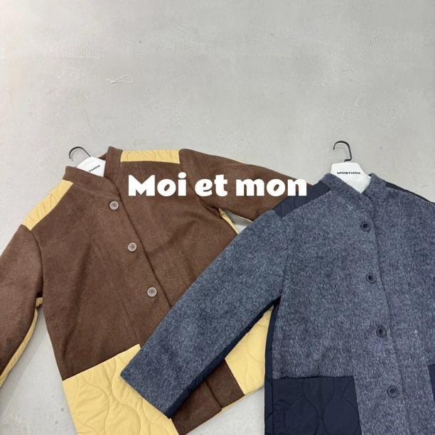 Moi et mon冬季新款小众设计师款休闲夹棉外套舒适撞色夹棉外套