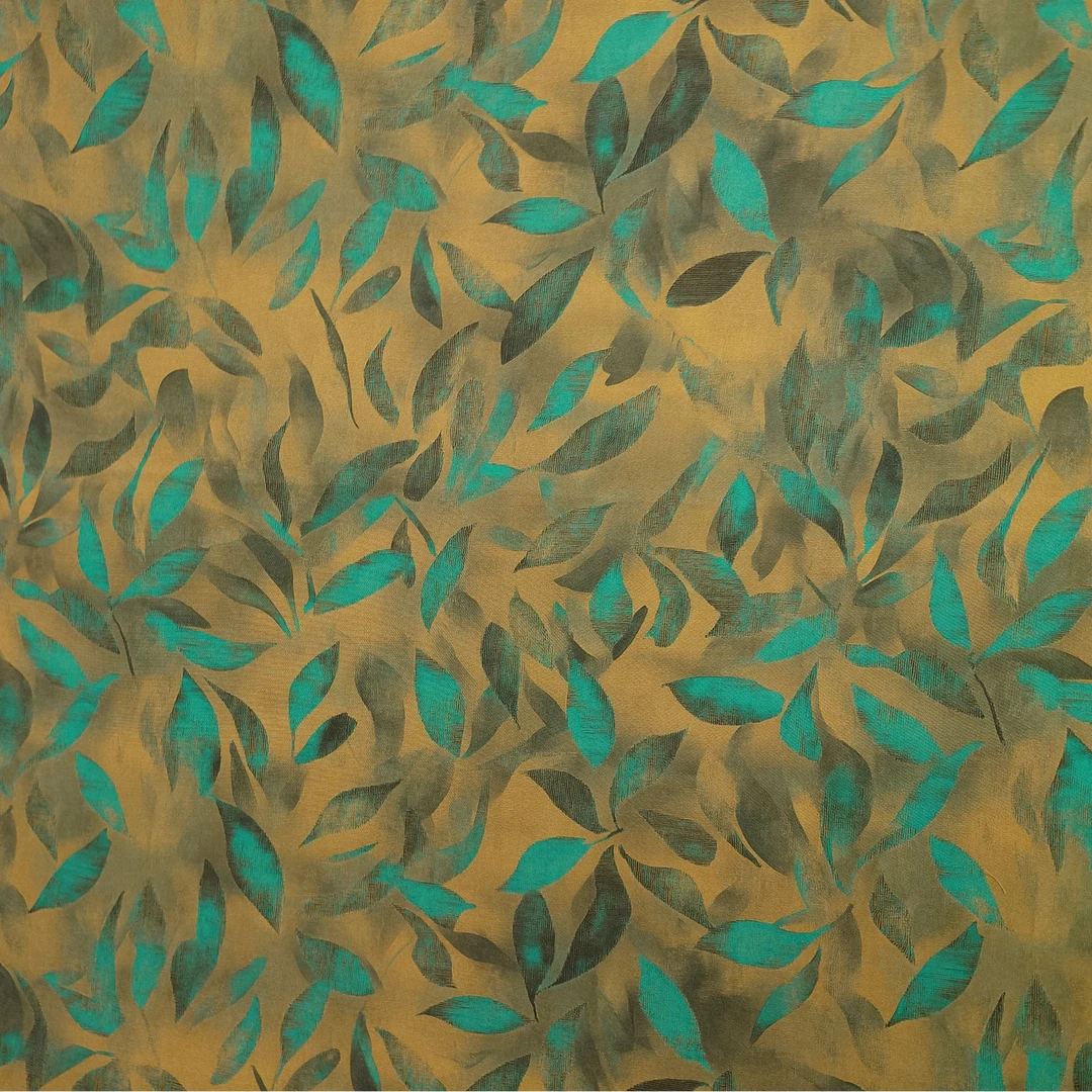 【染底贡缎.月洺纱绿叶】新款染底贡缎面料