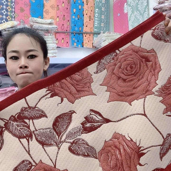 棉红色玫瑰花纯棉