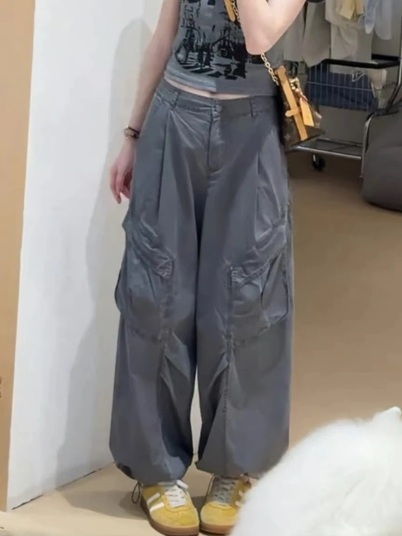 2025夏季美式复古弯刀裤设计感高腰工装裤