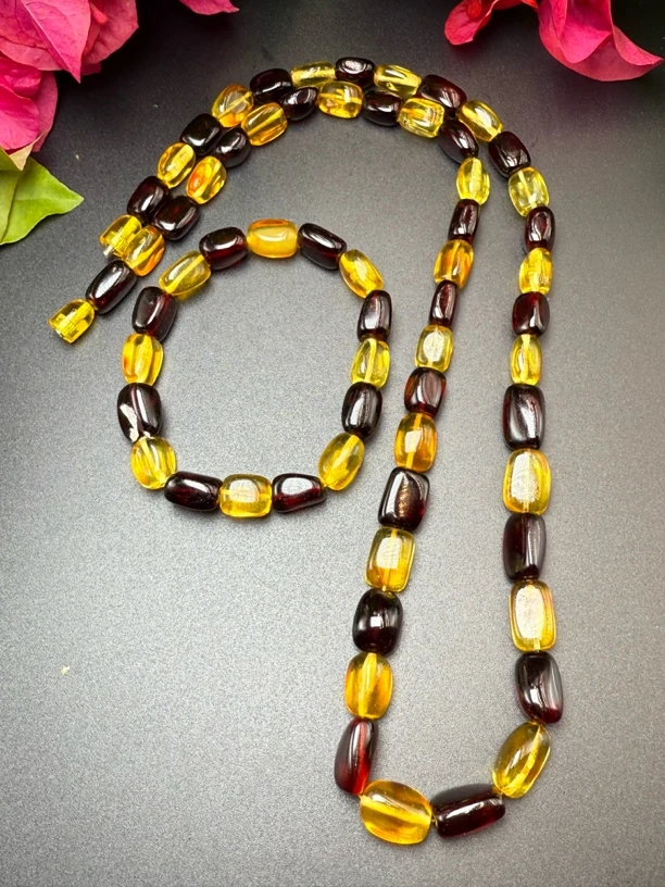 polxa天然琥珀项链和手链