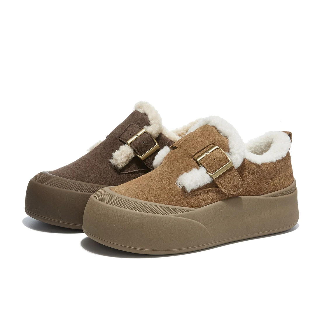 [老彭专属]2024冬季新款厚底雪地靴复古棉鞋加绒勃肯鞋毛毛鞋H11