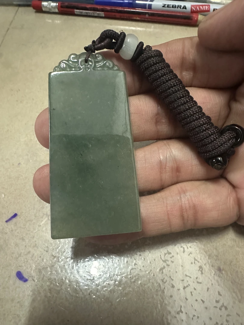 铜大理石吊坠 平安无事牌男女款时尚老油青情侣挂件