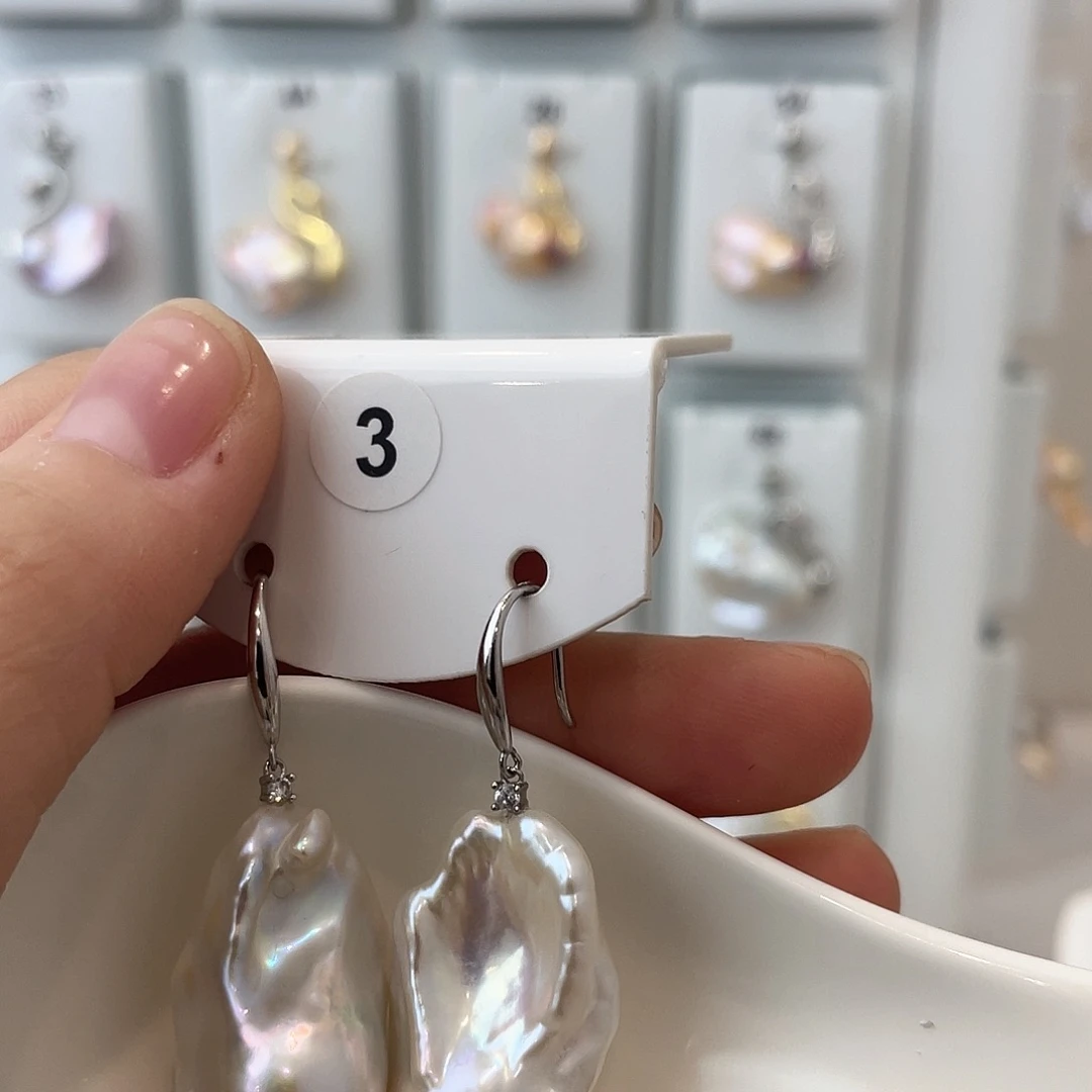 淡水珍珠天然珍珠巴洛克银S925镶嵌美*尔