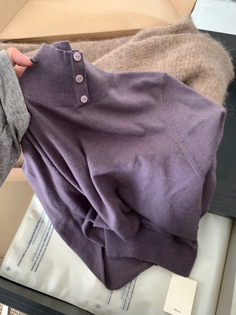 【Nanb】极简大气精致感百搭通勤高领套头针织衫