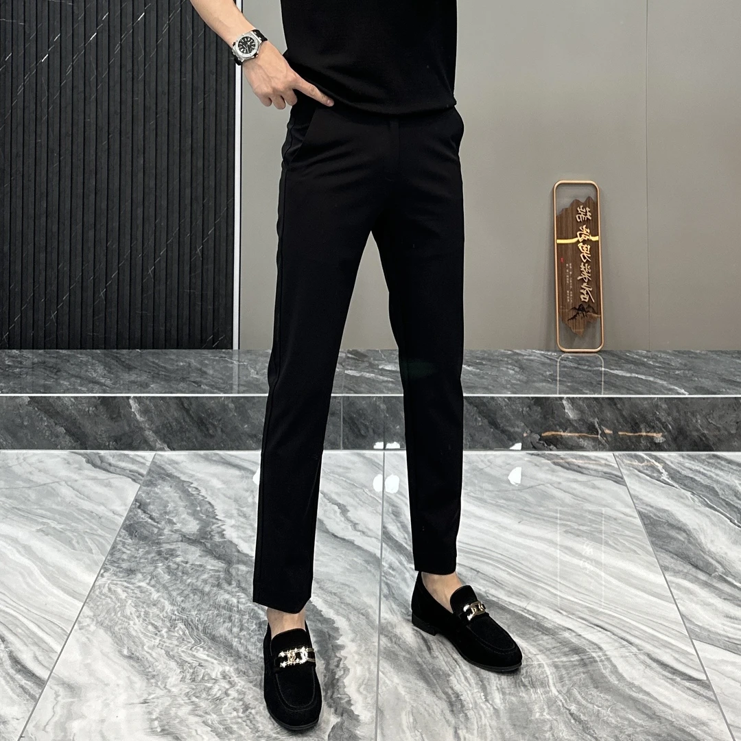 秋冬新款男士九分厚款休闲裤耐洗冰凉舒适不闷排汗轻弹百搭25016