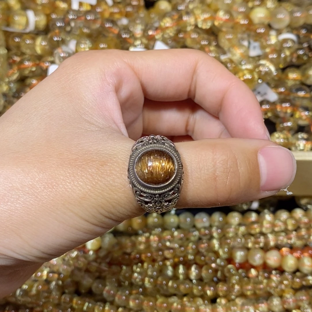 水晶戒指银S925镶嵌戒指