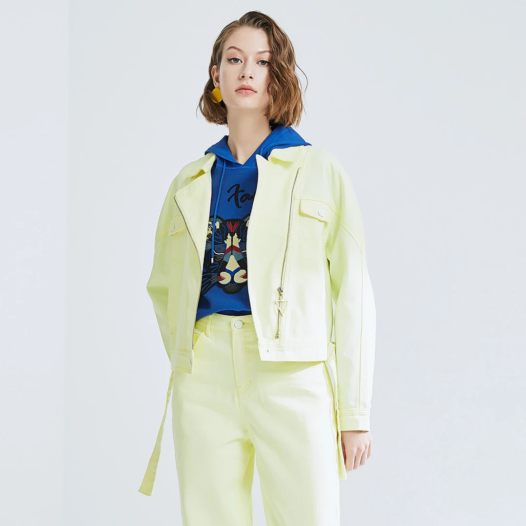 【籽言专属】潮流短款外套女秋季百搭翻领工装风百搭长袖上衣