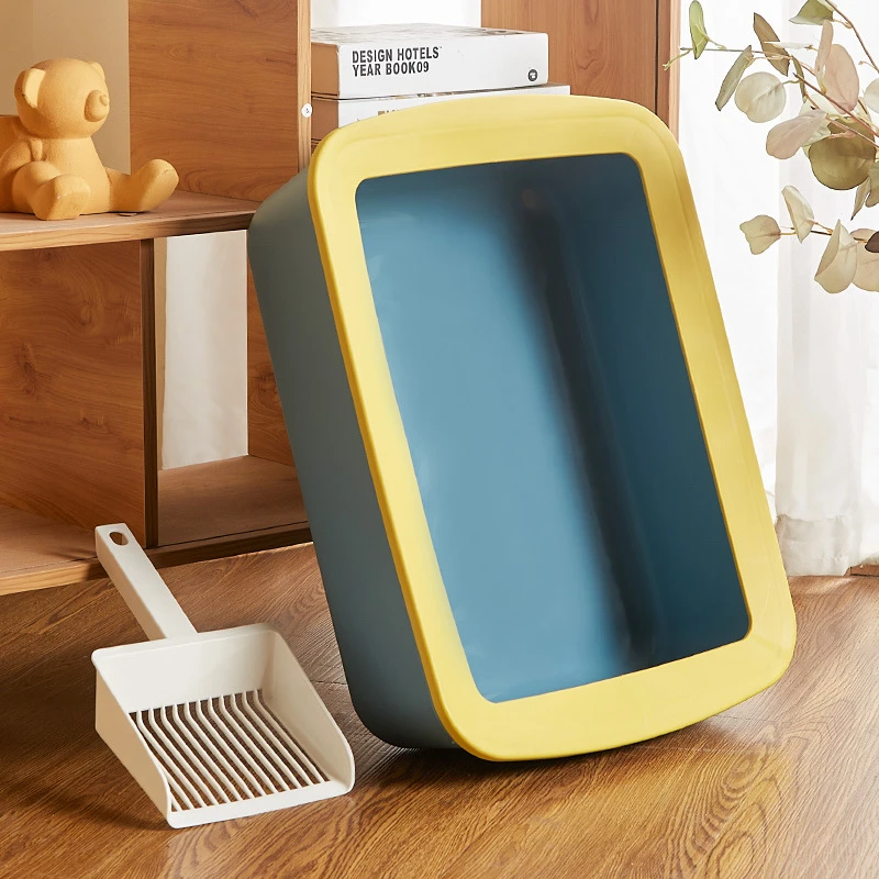 特大号猫砂盆 PP塑料猫砂盆 防外溅大号半封闭宠物猫厕所