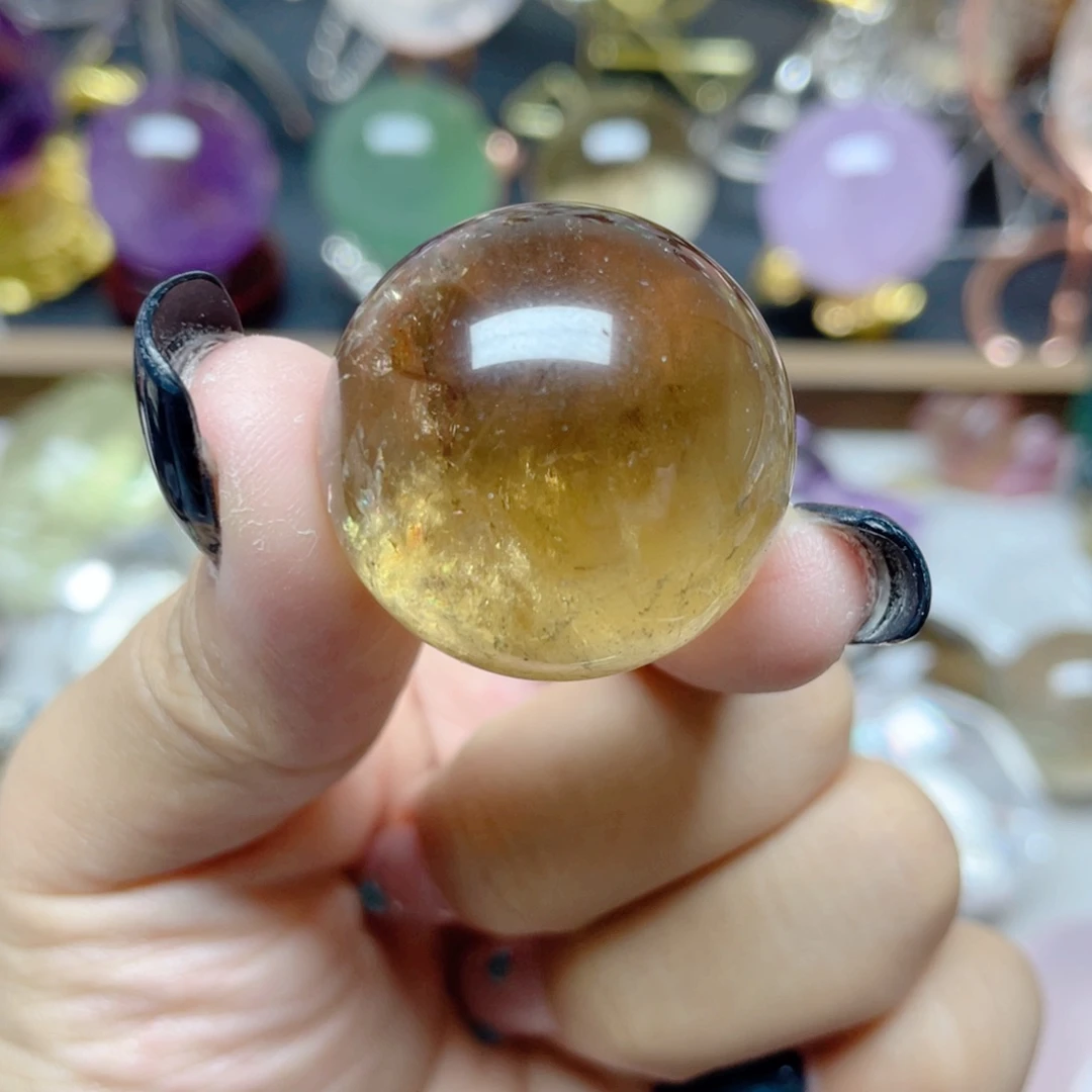 水晶珠宝半成品未镶嵌黄水晶球