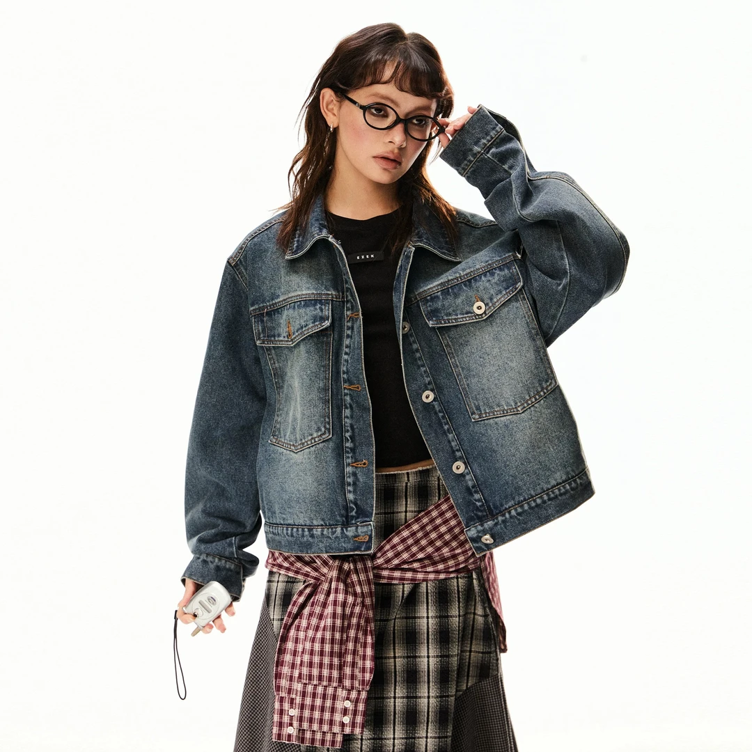 【直播间清仓款 No退No换】水洗做旧休闲牛仔外套女早春