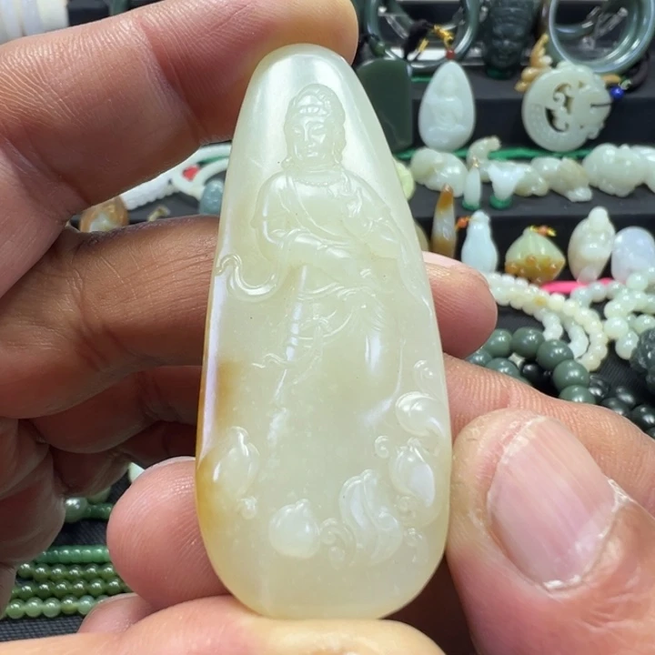 和田玉未镶嵌吊坠(不含链)
