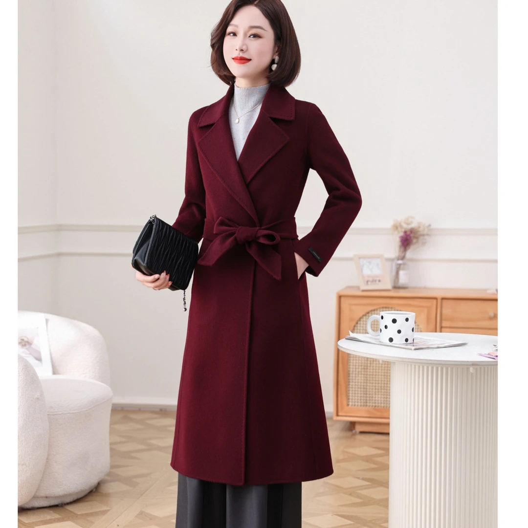 ziyang/孜洋秋冬新款百分百双面绵羊毛大衣高端显瘦气质百搭2082