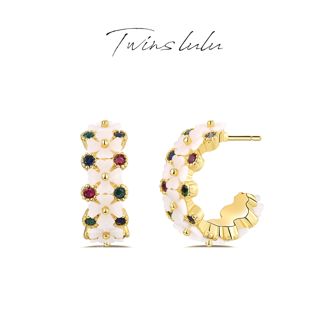 铜合金耳饰 TWINS LULU 优雅法式小众耳环TSL1587