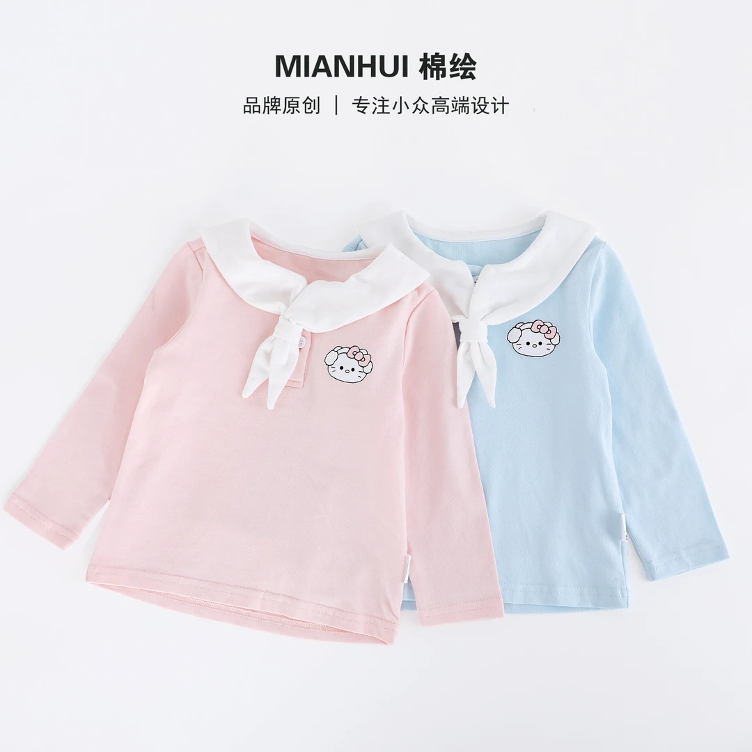 Mianhui/棉绘【kt海军领】女童纯棉长袖T恤kt海军领童装34321072