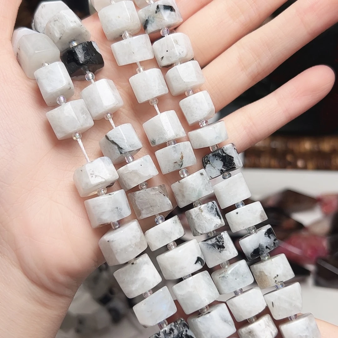 玛瑙/玉髓合金珠宝半成品u281。  水墨月光石隔片一条12mm