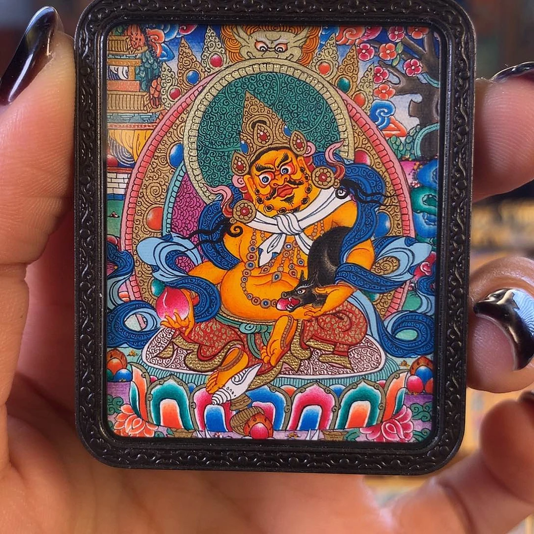 随***和吊坠热贡纯手绘唐卡黄财