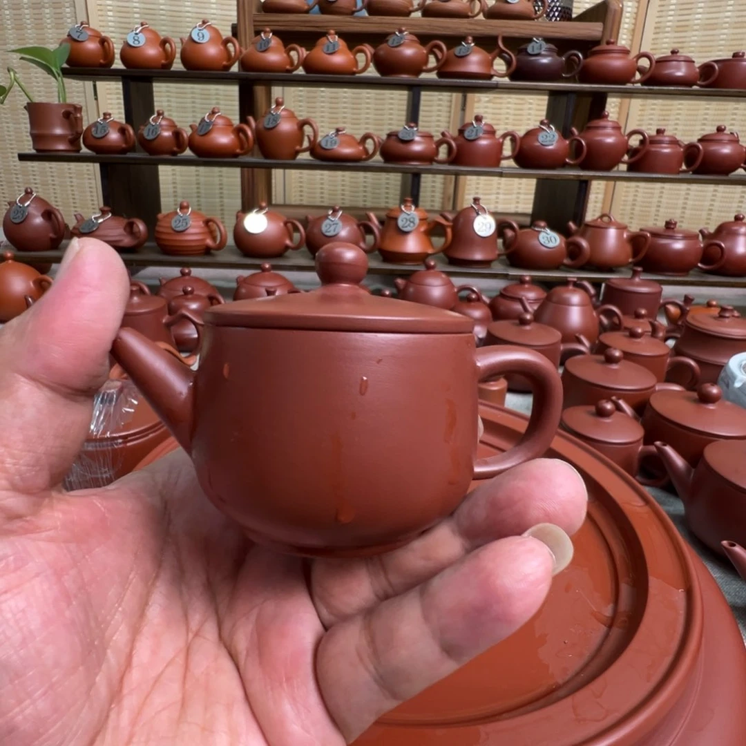 茶壶紫砂潮州手拉朱泥壶，微瑕不退换