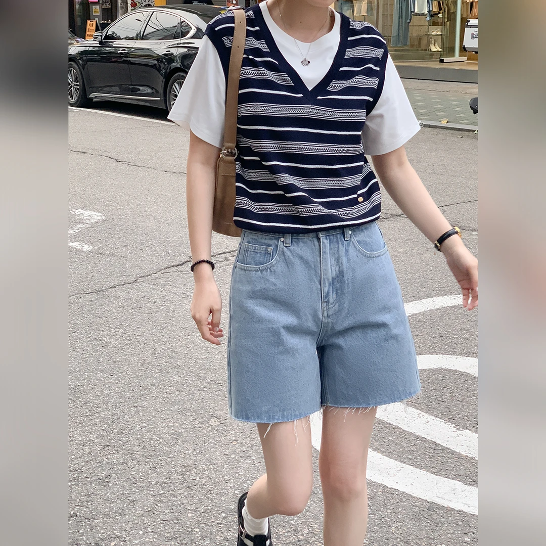 【华漂亮】【夏日出逃】FS505X070毛边流苏裤