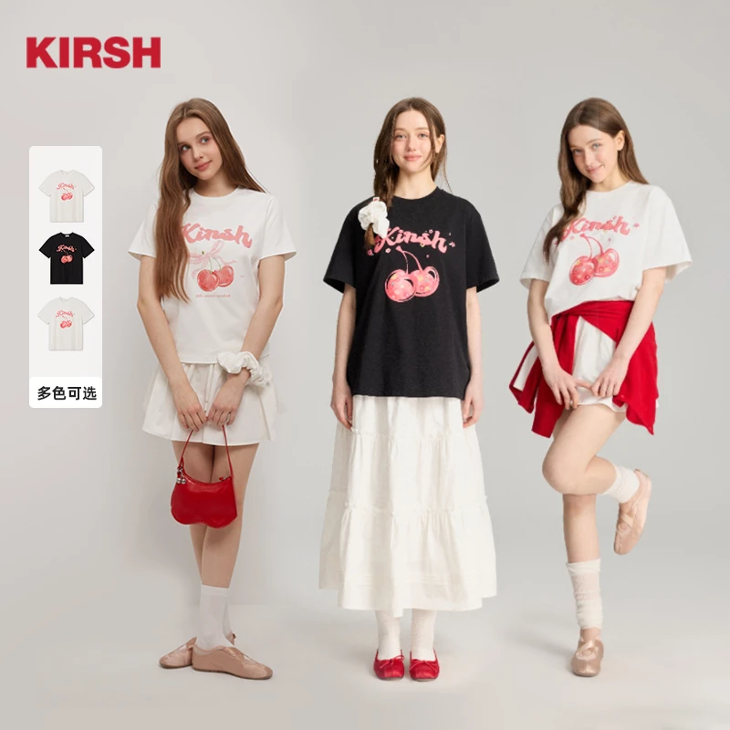 樱桃KIRSH 经典印花短袖韩版甜美宽松休闲百搭T恤合集
