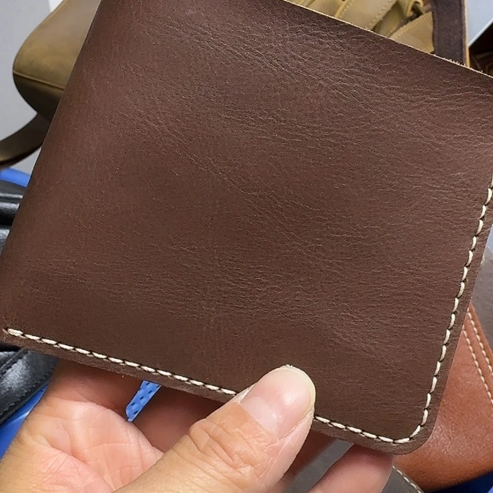 全新手缝钱包棕色一个