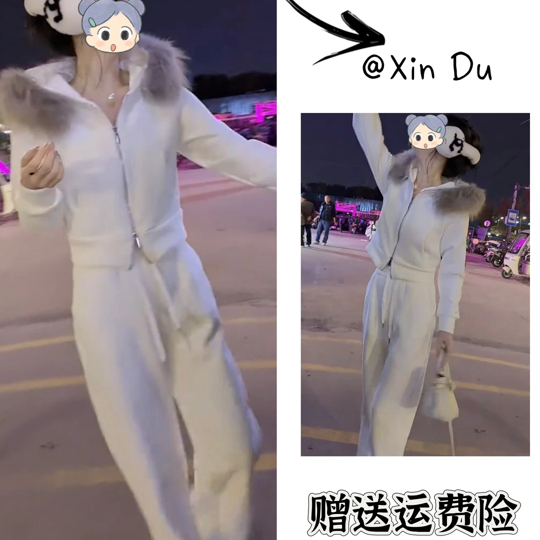 2025秋冬季新款时尚显瘦气质女士网红洋气两件套百搭款D24738