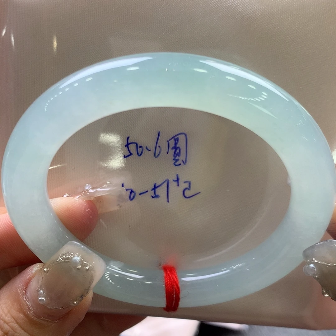 翡翠未镶嵌手镯50.6冰种晴蓝大漏