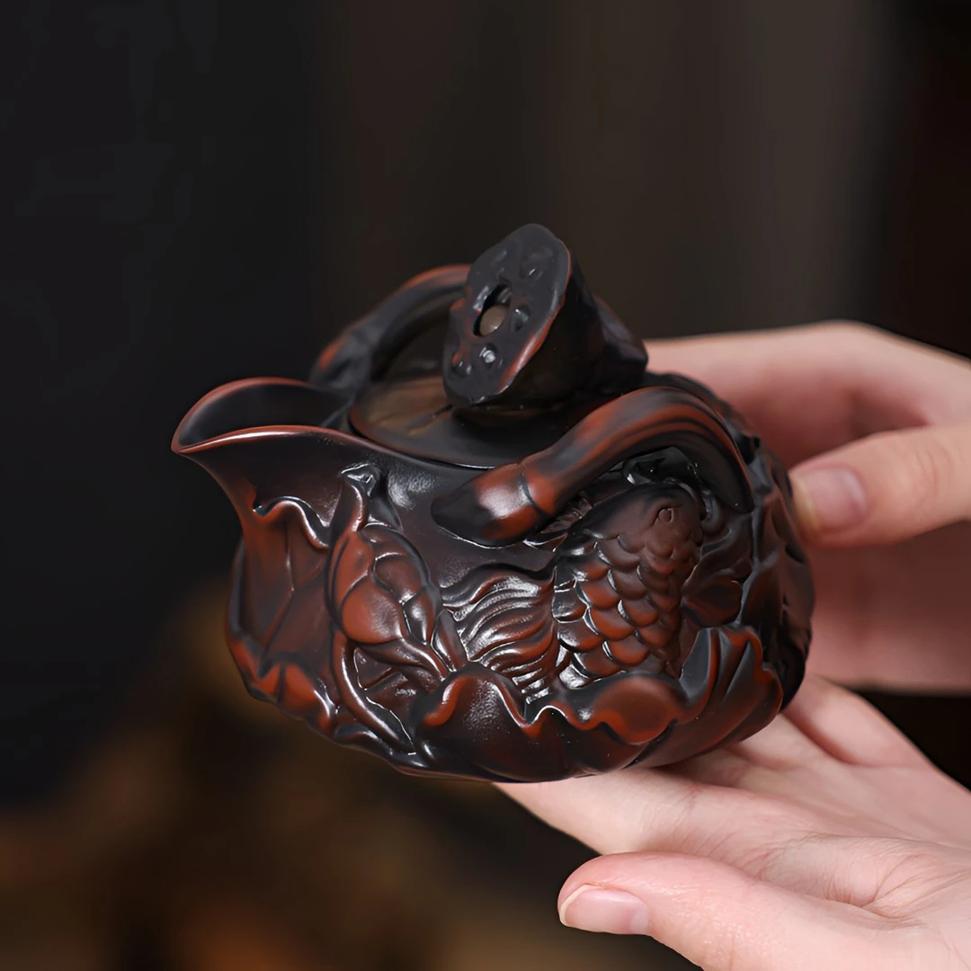 双鱼宝瓶2025新款紫陶手抓壶家用泡茶茶具陶瓷大容量纯手工茶壶